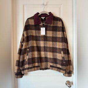 Hunny house size large new plaid jacket